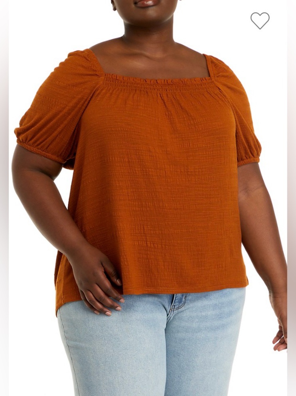 Plus Size Short Sleeve Square Neck
Top